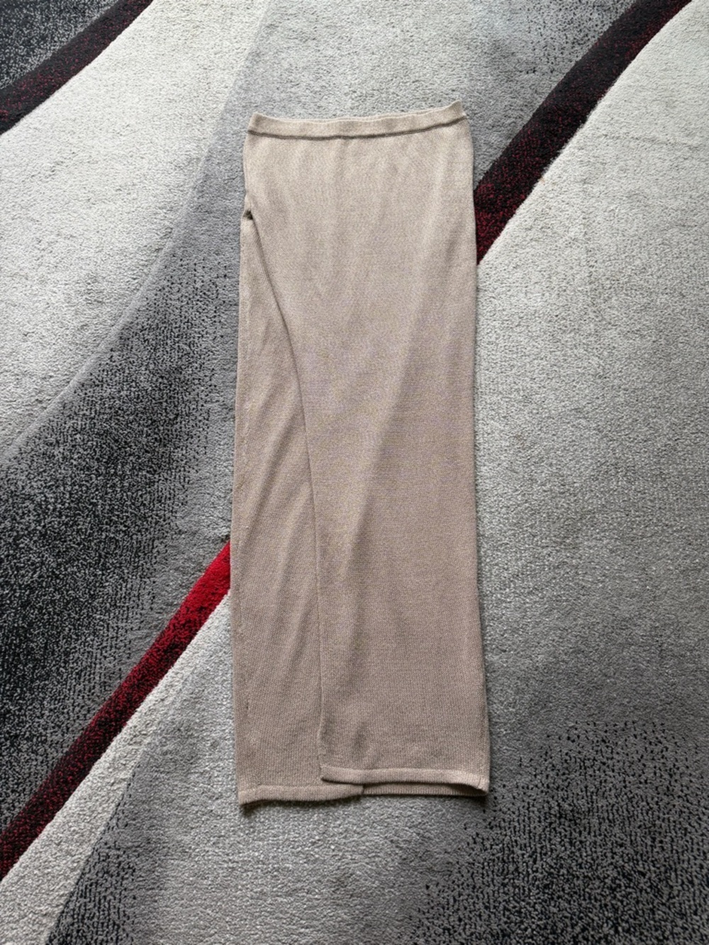 Meshki Beige Petra Knit Split Maxi Skirt